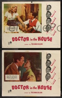 6c758 DOCTOR IN THE HOUSE 4 English LCs 1955 image of Dr. Dirk Bogarde examining sexy Muriel Pavlow!