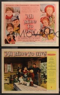 6c036 ALL MINE TO GIVE 8 LCs 1957 Glynis Johns, Cameron Mitchell, Rex Thompson!