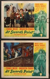 6c617 AT SWORD'S POINT 7 LCs 1952 great images of swashbuckler Cornel Wilde & pretty Maureen O'Hara!