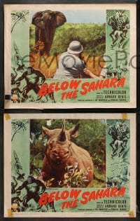 6c069 BELOW THE SAHARA 8 LCs 1953 great giant African ape border art stolen from Mighty Joe Young!