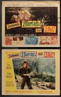 6c074 BETWEEN HEAVEN & HELL 8 LCs 1956 Robert Wagner, Terry Moore, Broderick Crawford, Buddy Ebsen!