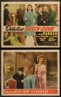 6c160 DETECTIVE KITTY O'DAY 8 LCs 1944 female sleuth Jean Parker, Peter Cookson, rare complete set!