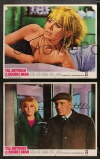 6c175 DOUBLE MAN 8 LCs 1967 cool images of Yul Brynner, Britt Ekland, spy thriller!