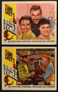 6c759 DRIFT FENCE 4 LCs 1936 Buster Crabbe western action, cattle war on the frontier!