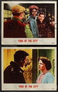 6c630 EDGE OF THE CITY 7 LCs 1956 Cassavetes, Poitier, you'll watch it from the edge of your seat!