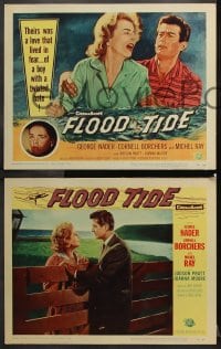 6c211 FLOOD TIDE 8 LCs 1958 George Nader, their love lived in fear of a boy with a twisted hate!