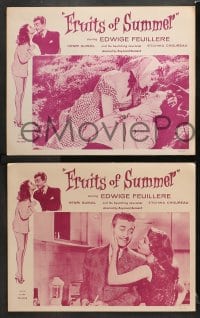 6c765 FRUITS OF SUMMER 4 LCs 1955 sexiest French Etchika Choreau is as naughty as the law allows!