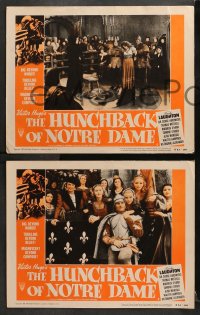 6c714 HUNCHBACK OF NOTRE DAME 5 LCs R1952 Charles Laughton as Quasimodo, Maureen O'Hara!
