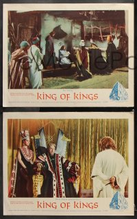 6c325 KING OF KINGS 8 LCs 1961 Nicholas Ray Biblical epic, Hurd Hatfield as Pontius Pilate!