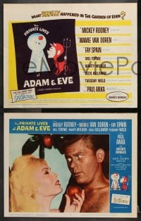 6c435 PRIVATE LIVES OF ADAM & EVE 8 LCs 1960 wacky art of sexy Mamie Van Doren & devil Mickey Rooney