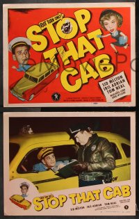 6c520 STOP THAT CAB 8 LCs 1951 Sid Melton, Iris Adrian, Tom Neal, wacky old taxi, rare complete set!