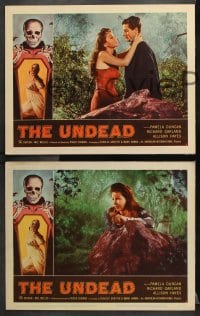 6c570 UNDEAD 8 LCs 1957 Roger Corman, Allison Hayes, terror that screams from the grave!