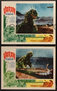 6c579 VARAN THE UNBELIEVABLE 8 LCs 1962 images of the wacky dinosaur monster, rare complete set!