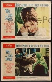 6c586 WAR & PEACE 8 LCs 1956 Audrey Hepburn, Henry Fonda & Mel Ferrer, Leo Tolstoy epic!