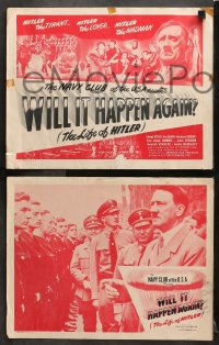 6c599 WILL IT HAPPEN AGAIN 8 LCs 1948 Dwain Esper's The Life of Hitler, WWII Nazi images!