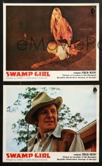 6d176 SWAMP GIRL 8 color 8x10 stills 1971 Ferlin Husky, wild times in the Okefenokee Swamps!