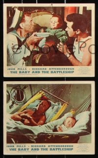 6d029 BABY & THE BATTLESHIP 8 color English FOH LCs 1957 sailors John Mills & Richard Attenborough!