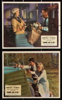 6d032 BONNIE & CLYDE 8 color English FOH LCs 1967 duo Warren Beatty & Faye Dunaway, Arthur Penn!