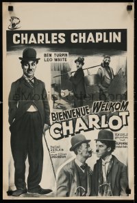 6f301 HIS NEW JOB Belgian R1960s Ben Turpin, Leo White, great image of Charlie Chaplin!