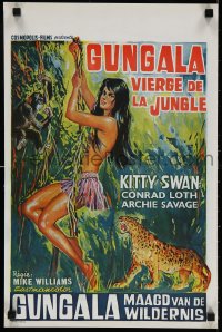 6f331 VIRGIN OF THE JUNGLE Belgian 1967 Gungala la Vergine Della Giungla, sexy Kitty Swan!