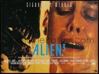 6f341 ALIEN 3 British quad 1992 completely different close-up of Sigourney Weaver & alien!