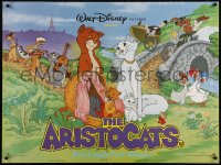 6f344 ARISTOCATS British quad R1980s Walt Disney feline jazz musical cartoon, great colorful art!