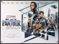 6f347 BLACK PANTHER advance DS British quad 2018 Chadwick Boseman in the title role as T'Challa!
