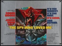 6f389 SPY WHO LOVED ME British quad 1977 Peak art of Roger Moore as James Bond & Barbara Bach!