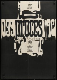 6f137 TRIAL Czech 23x33 1968 Orson Welles' Le proces, Anthony Perkins, Ziegler art!