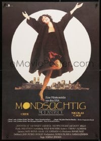 6f200 MOONSTRUCK East German 23x32 1989 Nicholas Cage, Dukakis, Cher in front of NYC skyline!