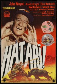 6f239 HATARI Finnish 1962 Howard Hawks, artwork of John Wayne in Africa by R. Kanz!