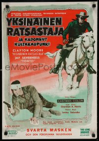 6f248 LONE RANGER & THE LOST CITY OF GOLD Finnish 1959 masked Clayton Moore & Jay Silverheels!