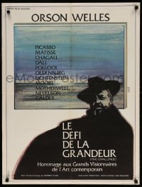 6f494 CHALLENGE French 24x32 1974 cool different Mercier art of Orson Welles!