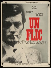 6f510 UN FLIC French 24x31 1972 Jean-Pierre Melville's Un Flic, smoking Alain Delon close-up!
