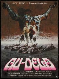 6f521 BEYOND French 15x21 1981 Lucio Fulci, disturbing horror artwork by Konkols!