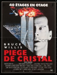 6f536 DIE HARD French 15x20 1988 Bruce Willis vs Alan Rickman and terrorists, action classic!