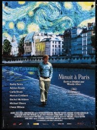 6f567 MIDNIGHT IN PARIS French 15x21 2011 cool image of Owen Wilson under Van Gogh's Starry Night!