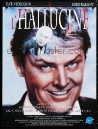 6f582 TERROR French 16x21 1991 different deceptive image of older Jack Nicholson & Boris Karloff!