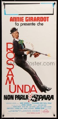 6f891 ELLE CAUSE PLUS, ELLE FLINGUE Italian locandina 1972 great image of Annie Girardot with Tommy gun!