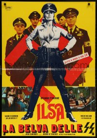 6f950 ILSA SHE WOLF OF THE SS Italian 27x38 pbusta 1975 Dyanne Thorne as Nazi, the SS feared her