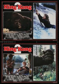 6f972 KING KONG LIVES group of 4 Italian 19x26 pbustas 1986 great images of huge unhappy ape!