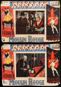 6f987 MOULIN ROUGE group of 9 Italian 18x26 pbustas 1953 Jose Ferrer as Toulouse-Lautrec, Gabor!