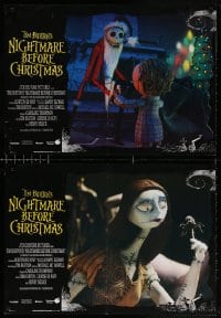 6f982 NIGHTMARE BEFORE CHRISTMAS group of 8 Italian 18x25 pbustas 1994 Tim Burton's horror cartoon!