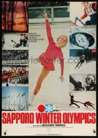 6f724 SAPPORO WINTER OLYMPICS export Japanese 29x41 1972 Masahiro Shinoda's Sapporo Orinpikku!