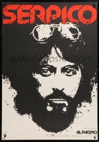 6f436 SERPICO Polish 27x39 1977 cool close up image of Al Pacino, Sidney Lumet crime classic!