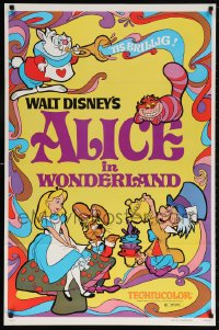 6g581 ALICE IN WONDERLAND 1sh R1981 Walt Disney Lewis Carroll classic, wonderful art!