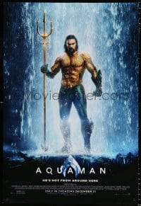6g594 AQUAMAN advance DS 1sh 2018 DC, Jason Momoa in title role, he's not from around here!