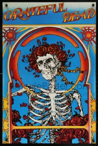 6g301 GRATEFUL DEAD 23x35 commercial poster 1984 classic art of Bertha - skull and roses!