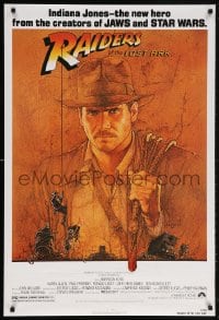 6g322 RAIDERS OF THE LOST ARK 27x40 German commercial poster 1994 art of adventurer Harrison Ford by Amsel