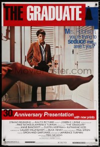6g709 GRADUATE 1sh R1998 classic image of Dustin Hoffman & sexy leg, Mike Nichols classic!